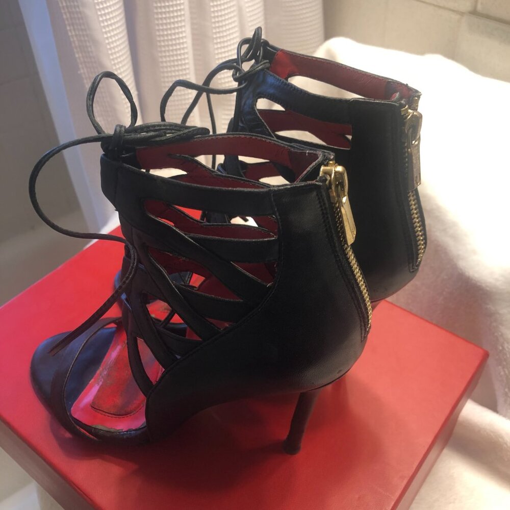 Charles Jourdan 💋 Lace-up Black Heels US 8 - Picture 13 of 15